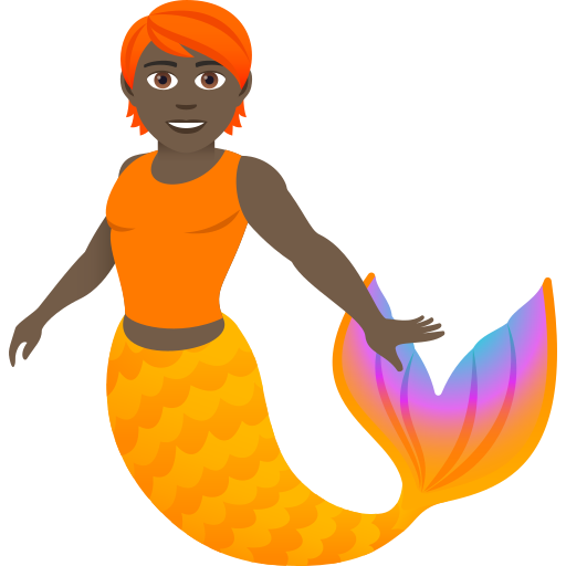 Merperson: Dark Skin Tone on JoyPixels