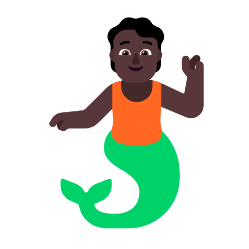 Merperson: Dark Skin Tone on Microsoft Fluent