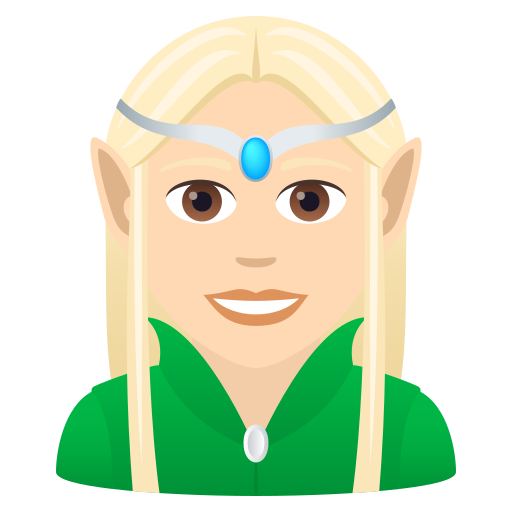 Woman Elf: Light Skin Tone on JoyPixels