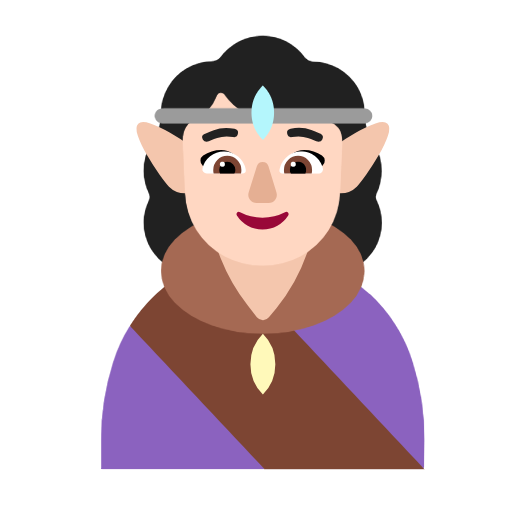 Woman Elf: Light Skin Tone on Microsoft Fluent