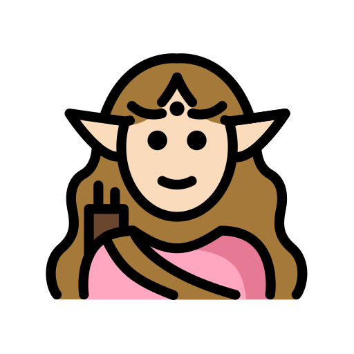 Woman Elf: Light Skin Tone on OpenMoji