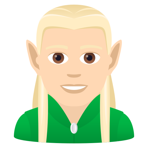 Man Elf: Light Skin Tone on JoyPixels