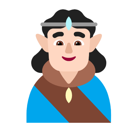 Man Elf: Light Skin Tone on Microsoft Fluent