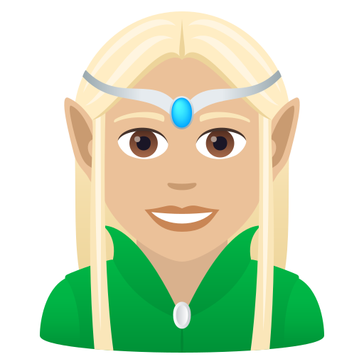 Woman Elf: Medium-Light Skin Tone on JoyPixels