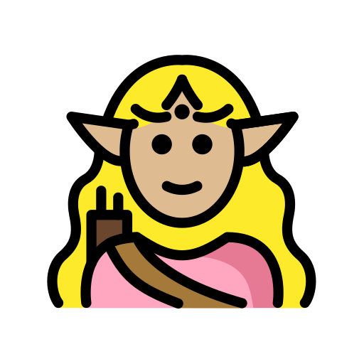 Woman Elf: Medium-Light Skin Tone on OpenMoji