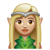 Woman Elf: Medium-Light Skin Tone on WhatsApp