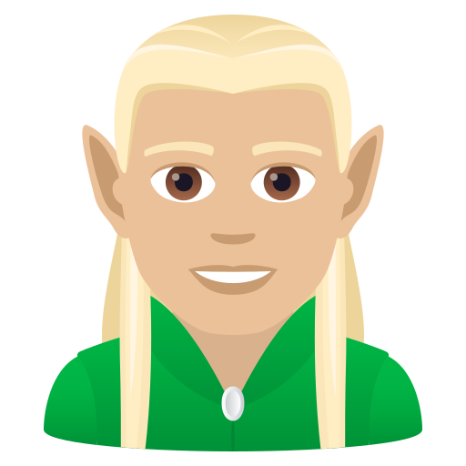 Man Elf: Medium-Light Skin Tone on JoyPixels