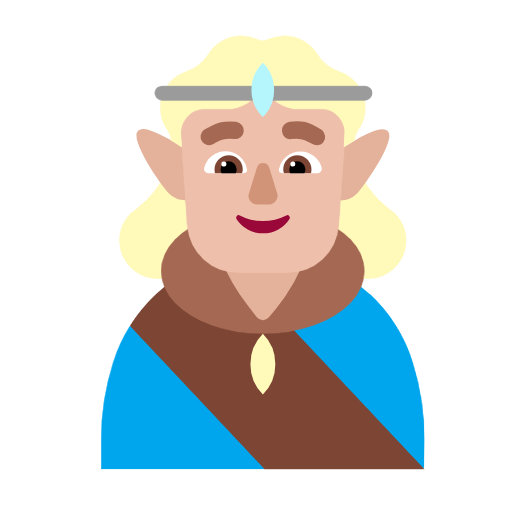 Man Elf: Medium-Light Skin Tone on Microsoft Fluent