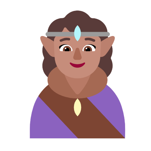 Woman Elf: Medium Skin Tone on Microsoft Fluent