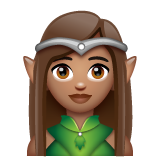 Woman Elf: Medium Skin Tone on WhatsApp