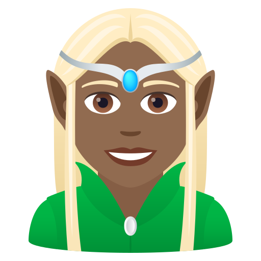 Woman Elf: Medium-Dark Skin Tone on JoyPixels