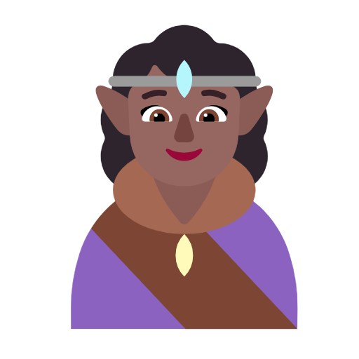 Woman Elf: Medium-Dark Skin Tone on Microsoft Fluent