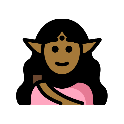 Woman Elf: Medium-Dark Skin Tone on OpenMoji