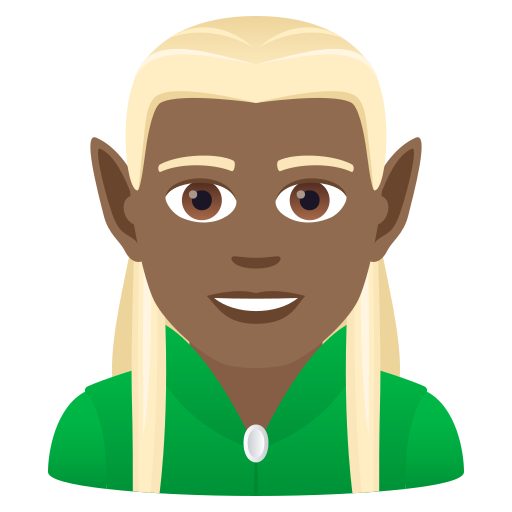 Man Elf: Medium-Dark Skin Tone on JoyPixels