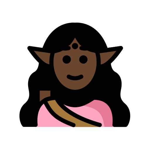 Woman Elf: Dark Skin Tone on OpenMoji