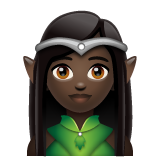 Woman Elf: Dark Skin Tone on WhatsApp