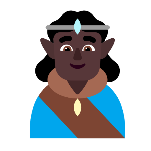 Man Elf: Dark Skin Tone on Microsoft Fluent