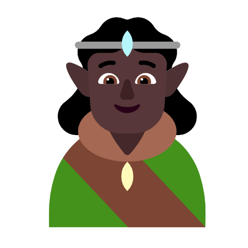 Elf: Dark Skin Tone on Microsoft Fluent