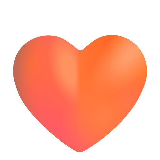Orange Heart on Microsoft 3D