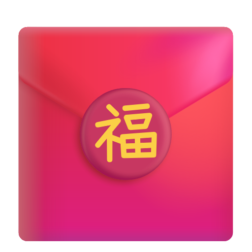 Red Gift Envelope on Microsoft 3D