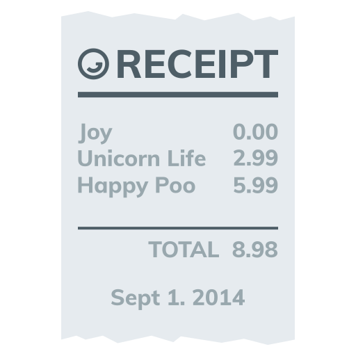Receipt on JoyPixels