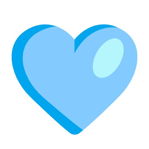 Light Blue Heart on Microsoft Fluent