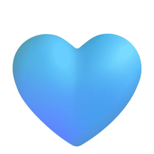 Light Blue Heart on Microsoft 3D