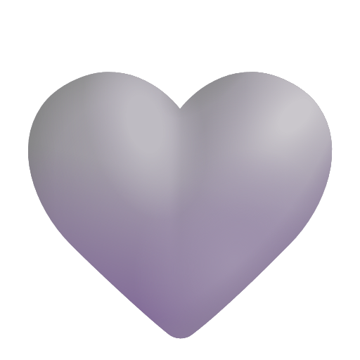 Grey Heart on Microsoft 3D