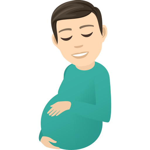 Pregnant Man: Light Skin Tone on JoyPixels