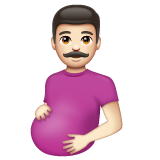 Pregnant Man: Light Skin Tone on WhatsApp