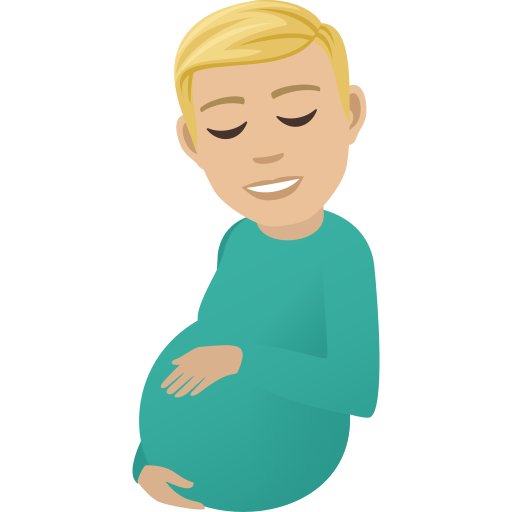 Pregnant Man: Medium-Light Skin Tone on JoyPixels