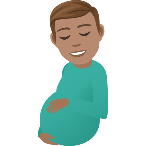 Pregnant Man: Medium Skin Tone on JoyPixels