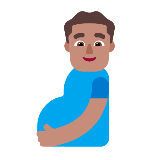 Pregnant Man: Medium Skin Tone on Microsoft Fluent