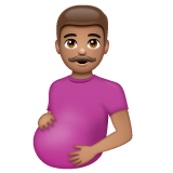 Pregnant Man: Medium Skin Tone on WhatsApp