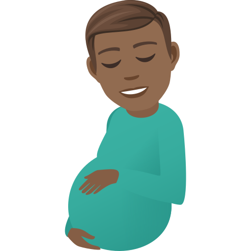 Pregnant Man: Medium-Dark Skin Tone on JoyPixels