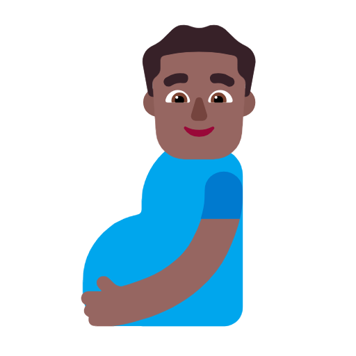 Pregnant Man: Medium-Dark Skin Tone on Microsoft Fluent