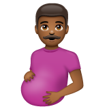 Pregnant Man: Medium-Dark Skin Tone on WhatsApp