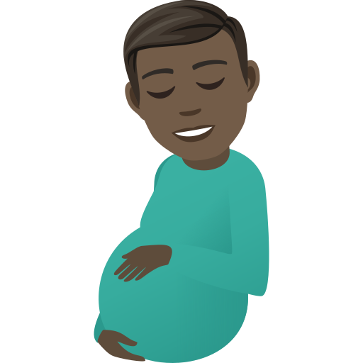 Pregnant Man: Dark Skin Tone on JoyPixels