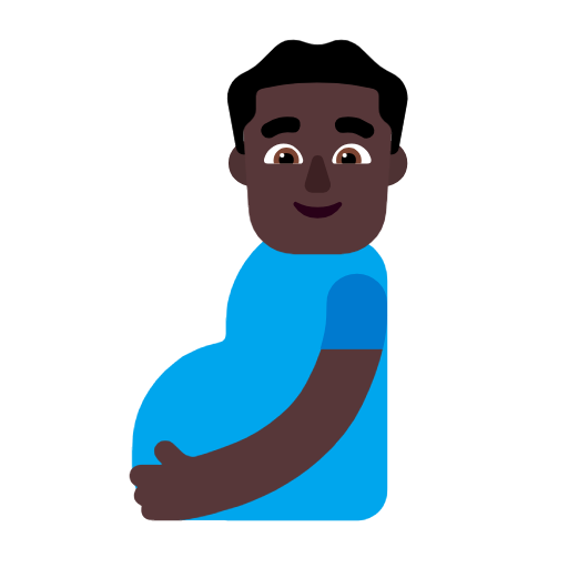 Pregnant Man: Dark Skin Tone on Microsoft Fluent