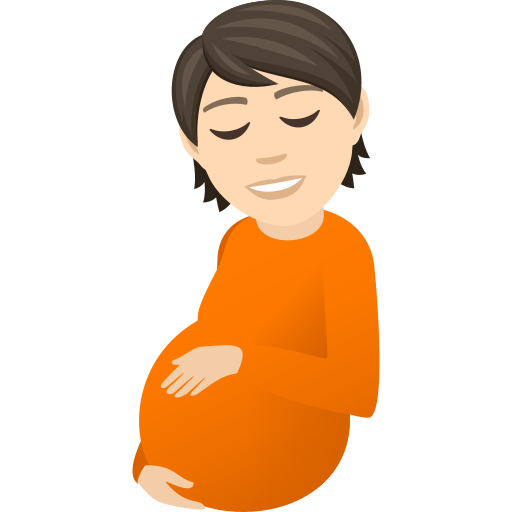 Pregnant Person: Light Skin Tone on JoyPixels