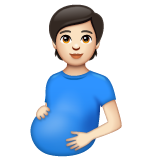 Pregnant Person: Light Skin Tone on WhatsApp