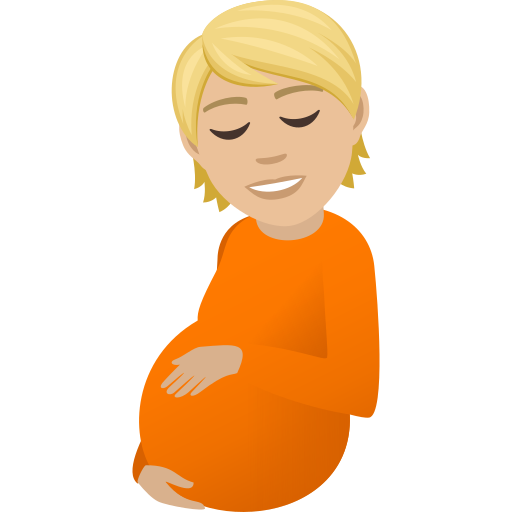 Pregnant Person: Medium-Light Skin Tone on JoyPixels