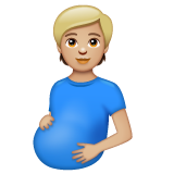 Pregnant Person: Medium-Light Skin Tone on WhatsApp