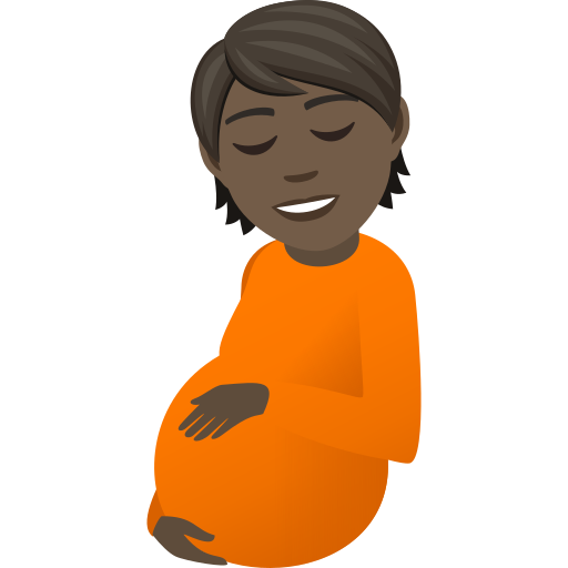 Pregnant Person: Dark Skin Tone on JoyPixels