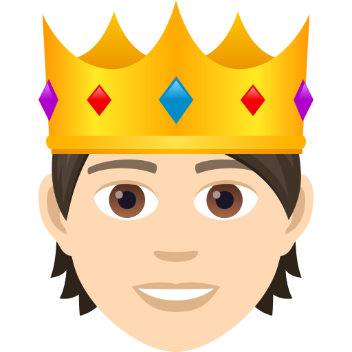 Person With Crown: Light Skin Tone on JoyPixels
