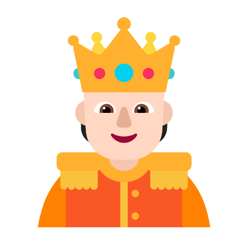 Person With Crown: Light Skin Tone on Microsoft Fluent