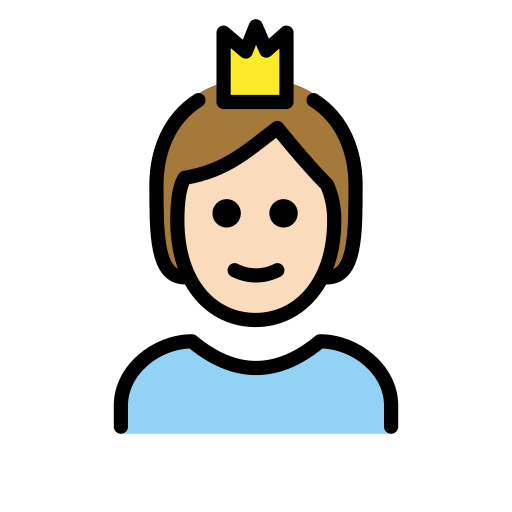Person With Crown: Light Skin Tone on OpenMoji