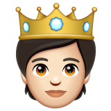 Person With Crown: Light Skin Tone on WhatsApp