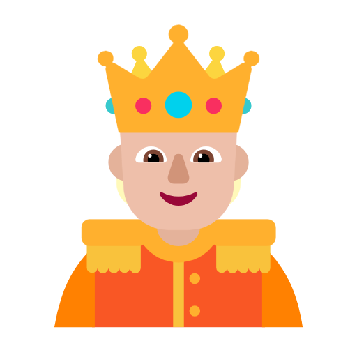 Person With Crown: Medium-Light Skin Tone on Microsoft Fluent