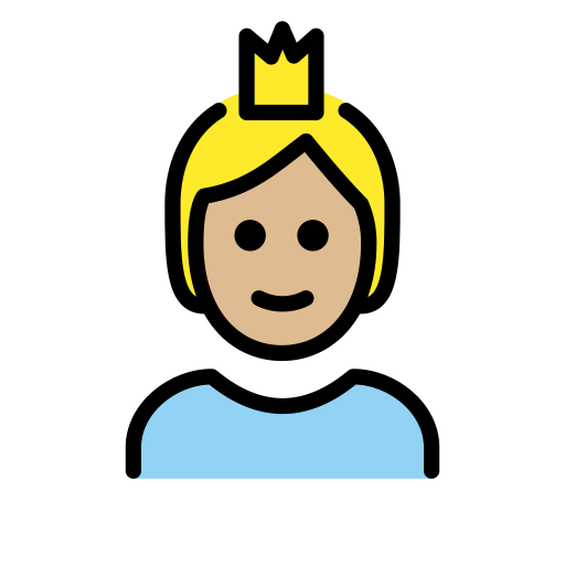 Person With Crown: Medium-Light Skin Tone on OpenMoji